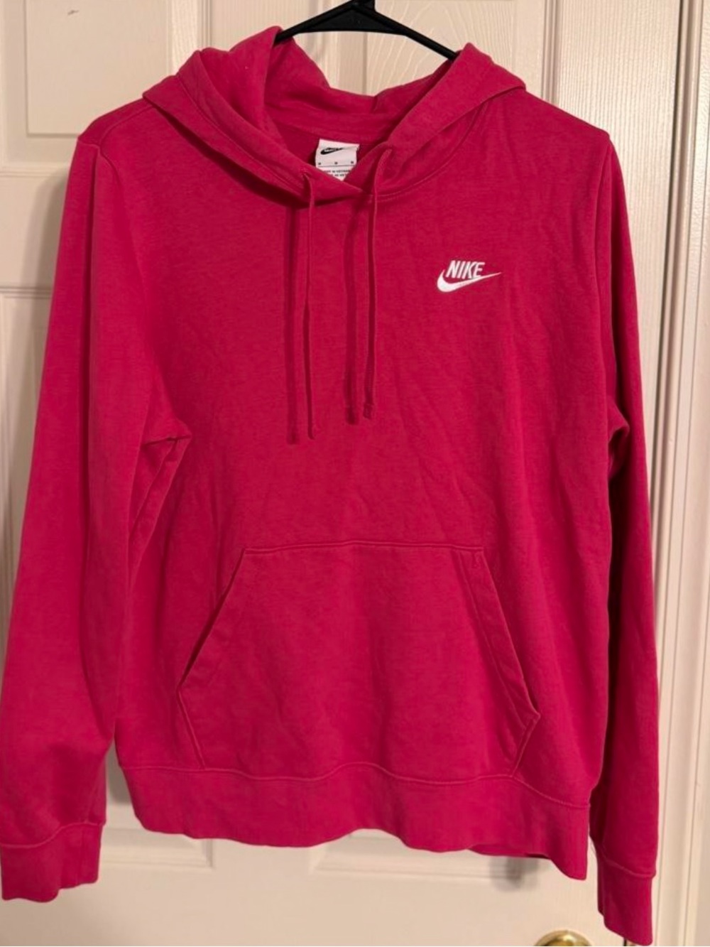 Nike Men's Zip-Up Hoodie in Bright Pink with White Logo